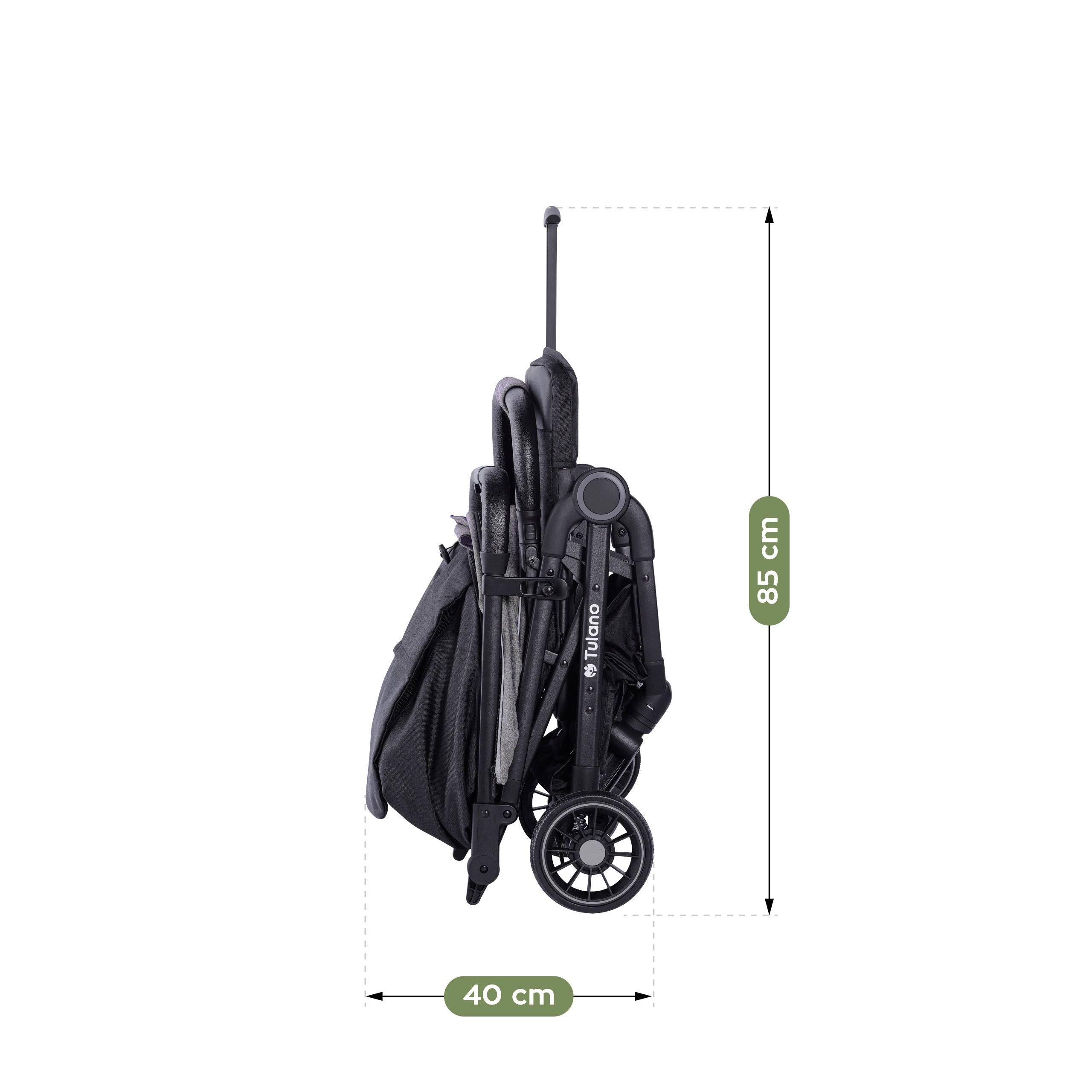 Cochecito infantil Tulano Milan, gris y negro, plegable, hasta 22 kg