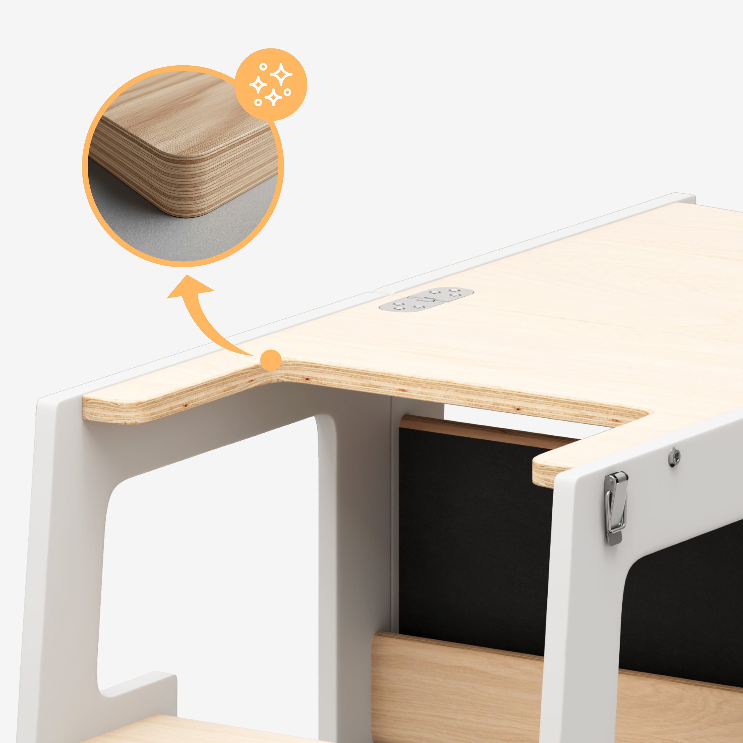 Ayudante de cocina para niños 3 en 1 Tulano Mooby 35 Blanco-Natural