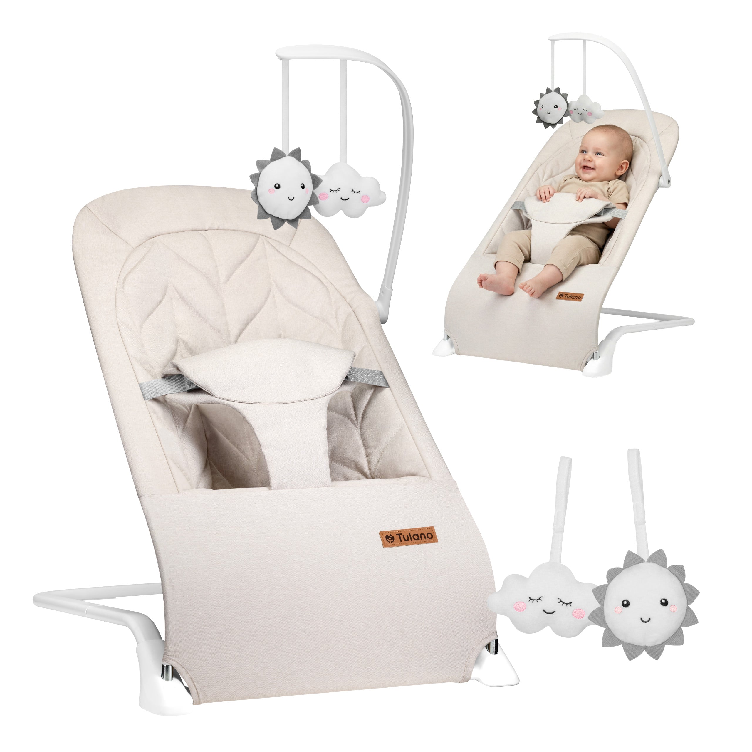 Silla balancín para bebé Moon 10 Beige