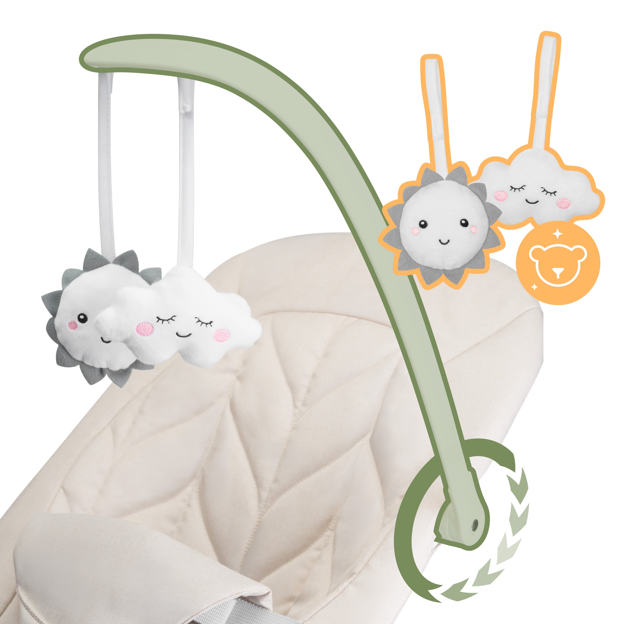 Silla balancín para bebé Moon 10 Beige