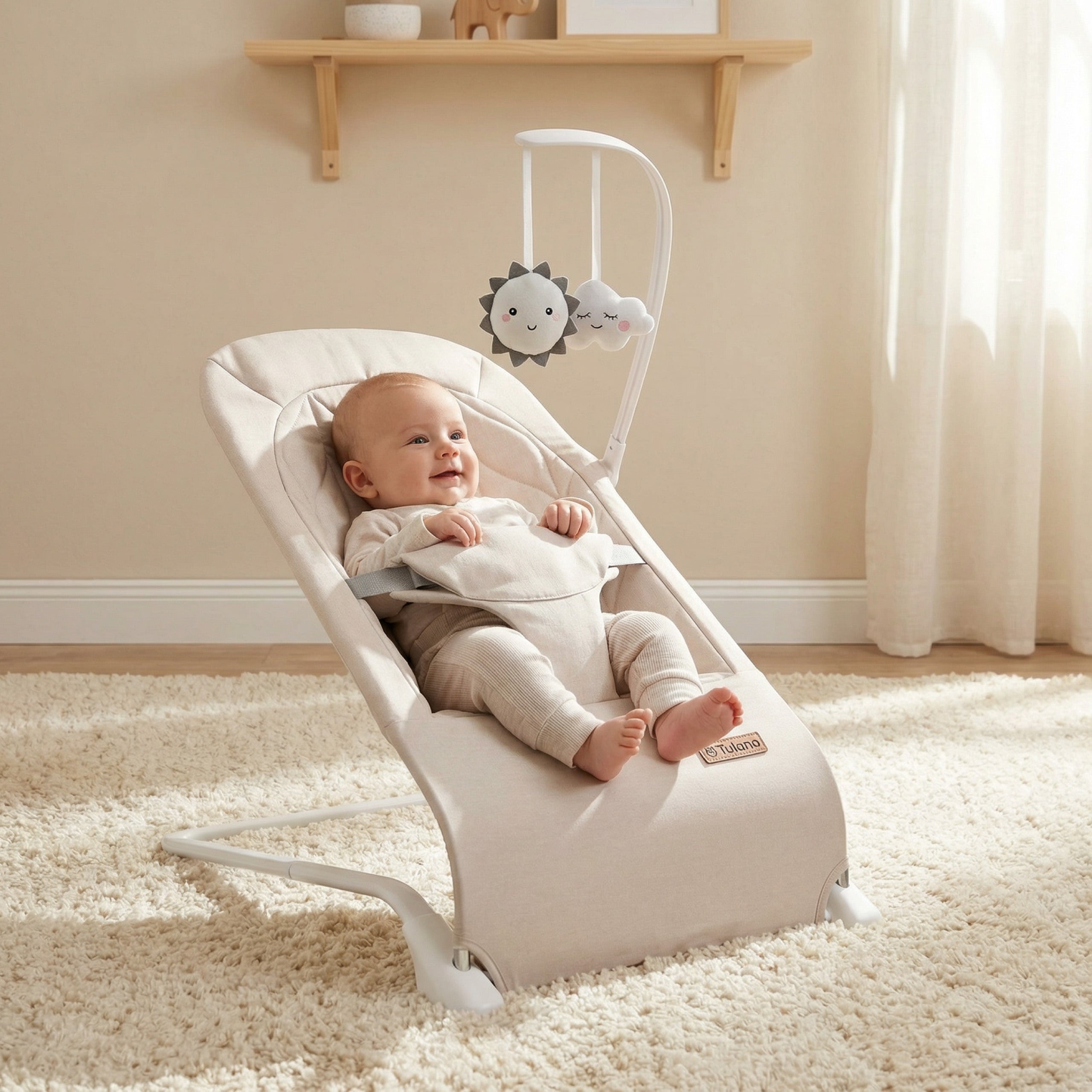 Silla balancín para bebé Moon 10 Beige