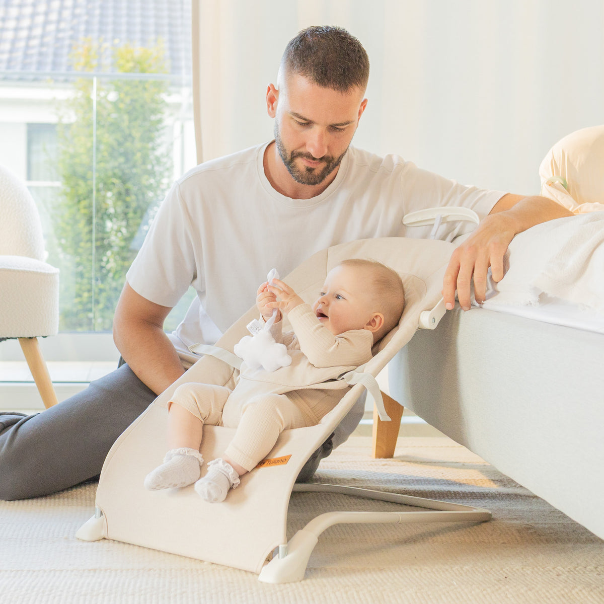Silla balancín para bebé Moon 10 Beige