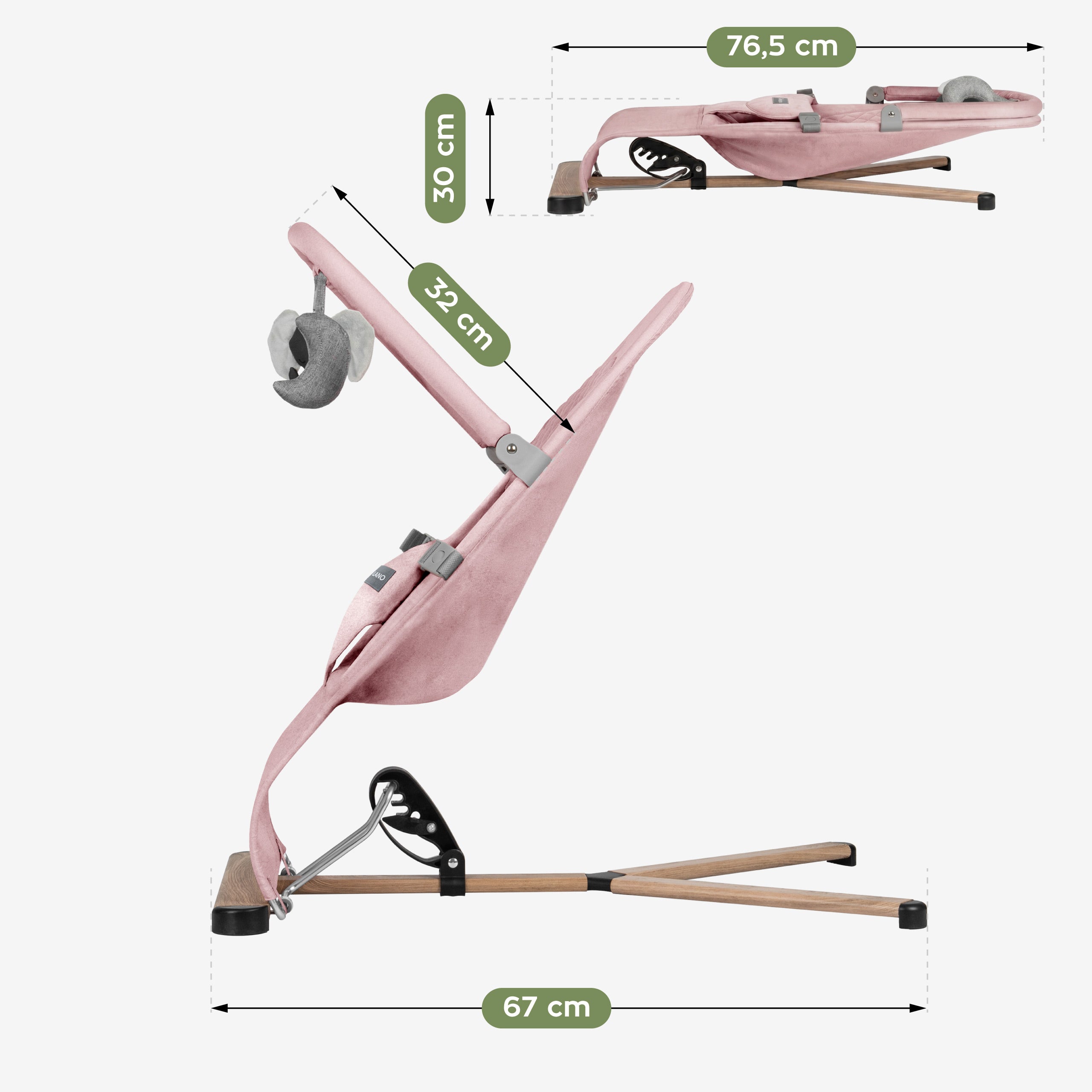 Silla balancín rosa Tulano Moon 30 Pink