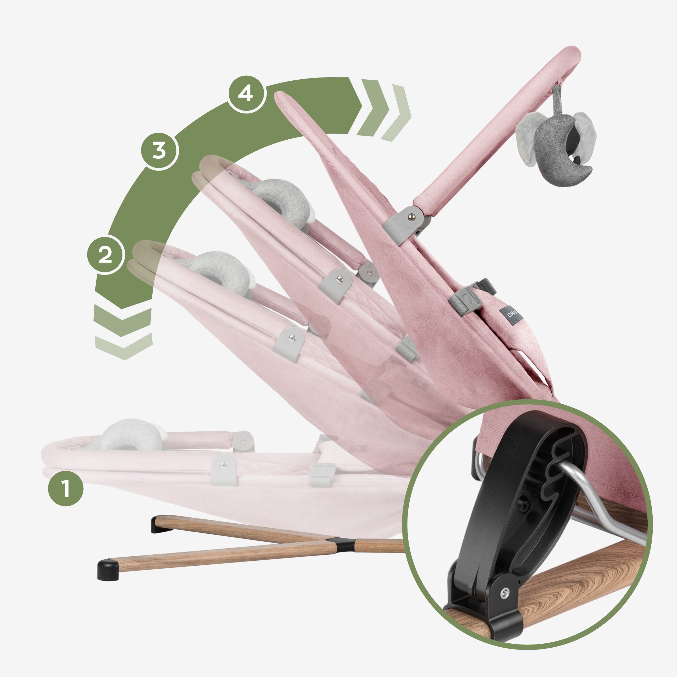Silla balancín rosa Tulano Moon 30 Pink