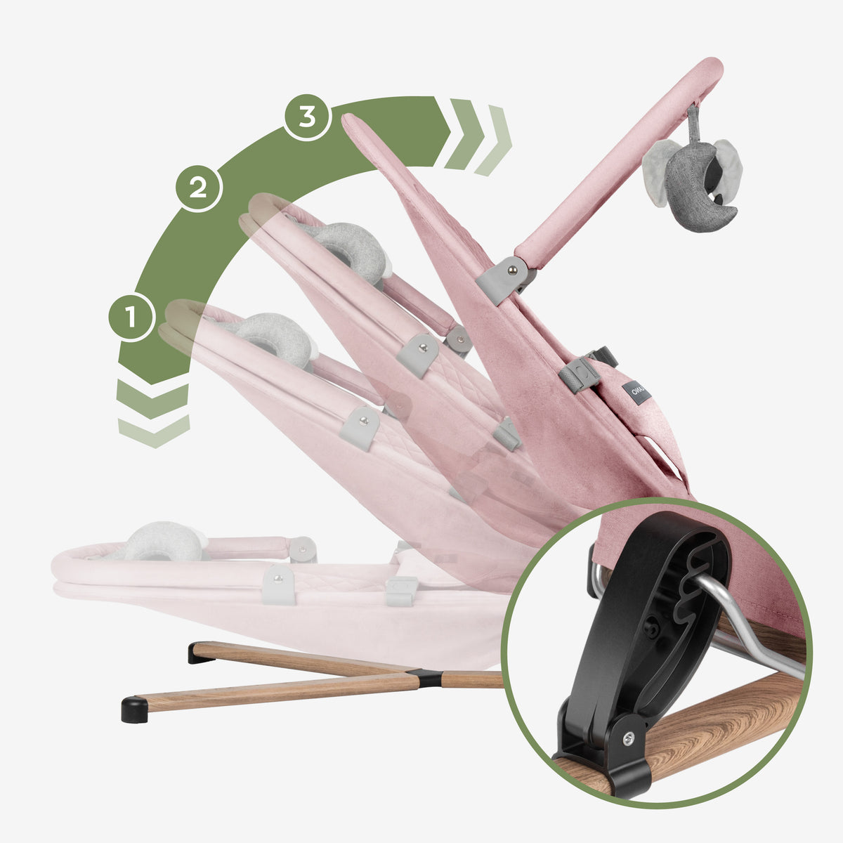 Silla balancín rosa Tulano Moon 30 Pink