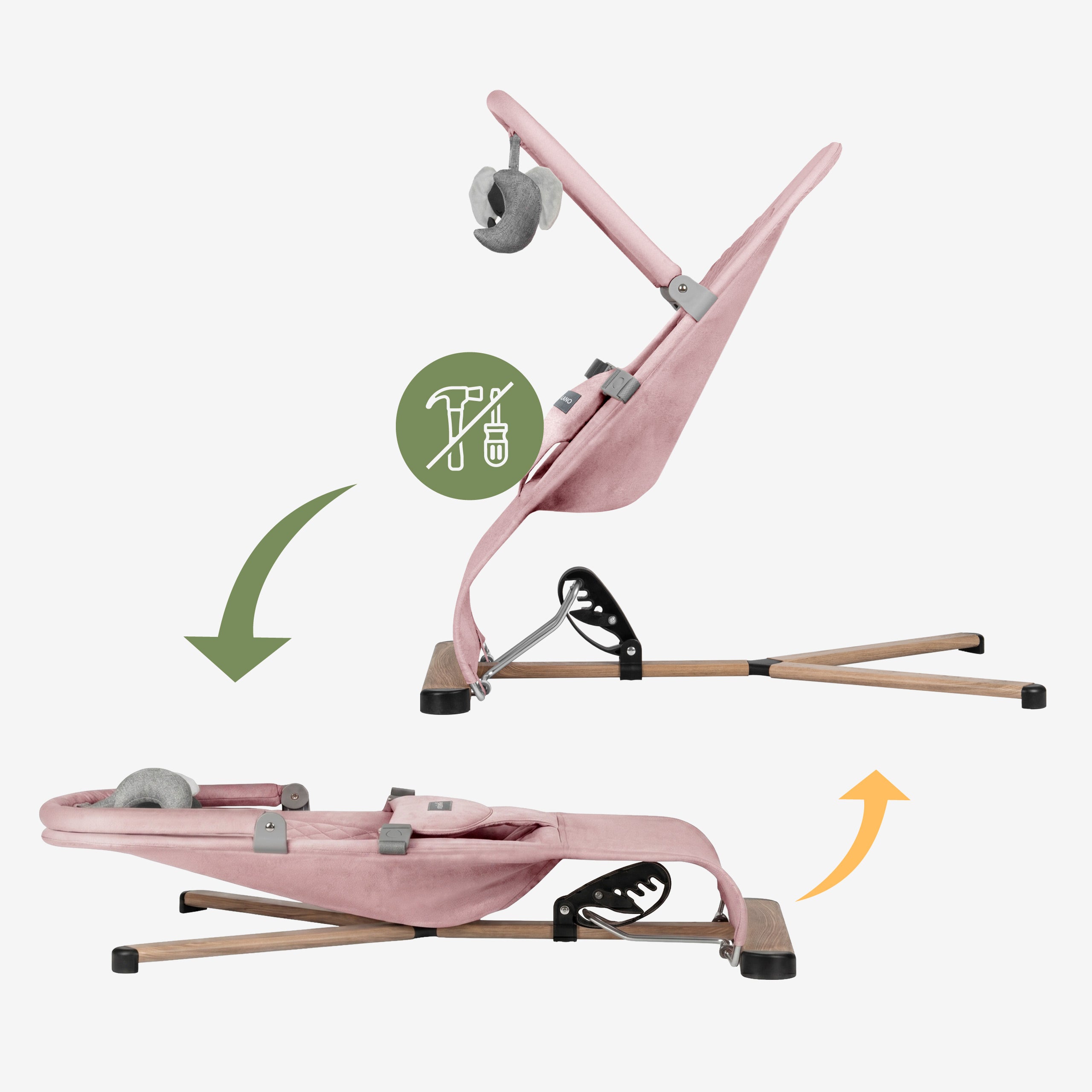 Silla balancín rosa Tulano Moon 30 Pink