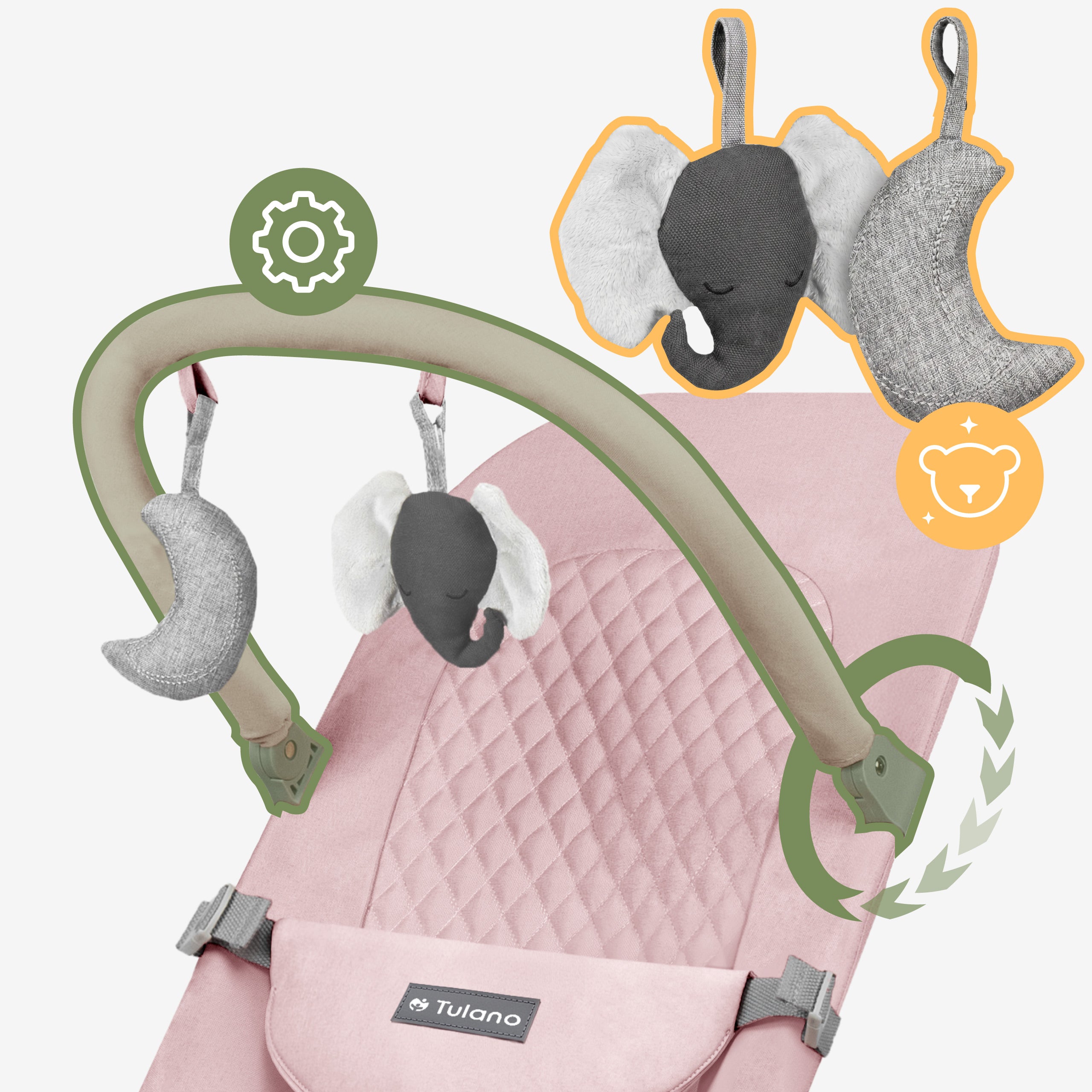 Silla balancín rosa Tulano Moon 30 Pink