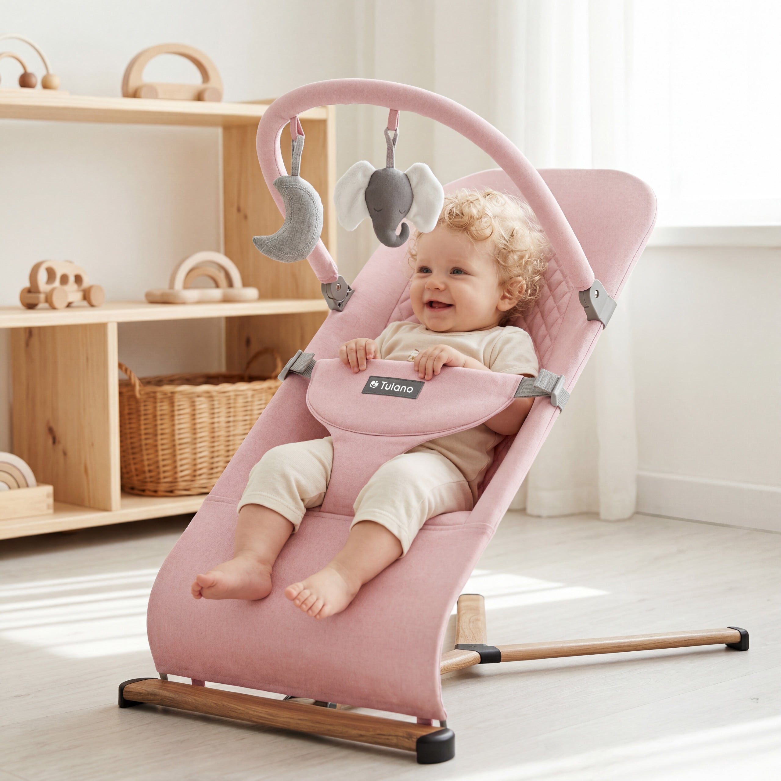 Silla balancín rosa Tulano Moon 30 Pink
