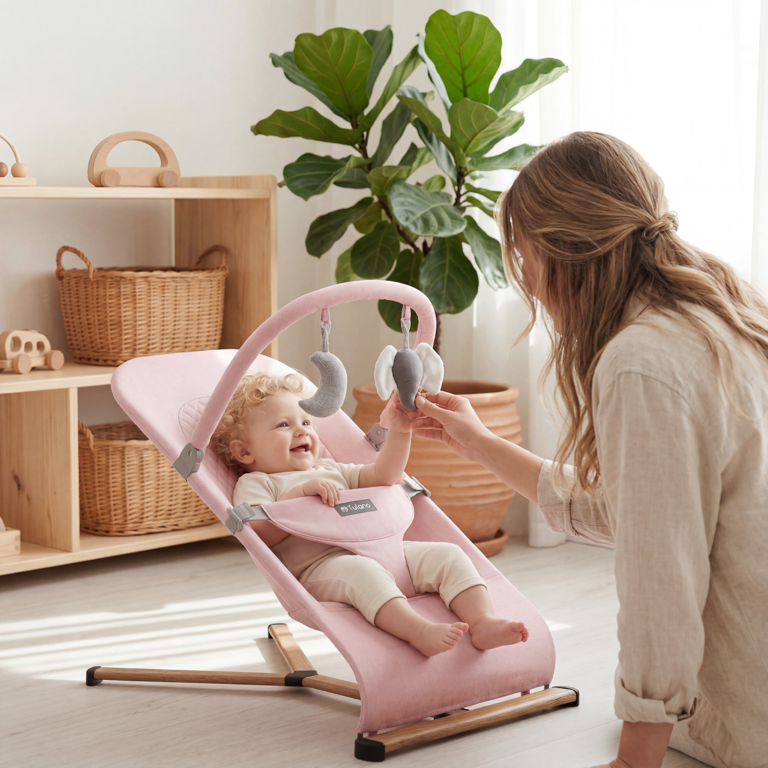Silla balancín rosa Tulano Moon 30 Pink