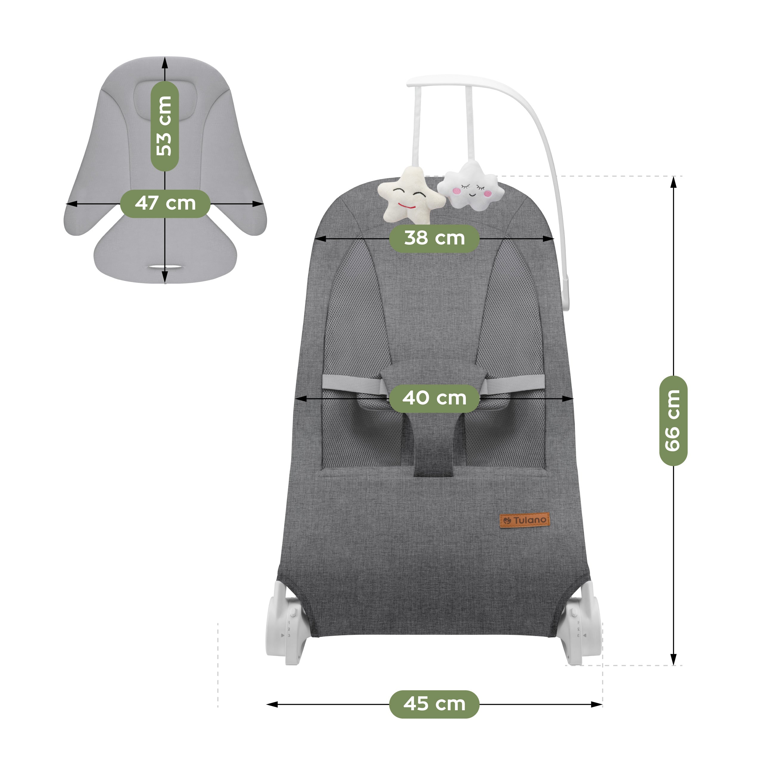 Silla balancín gris Tulano Moon 50 Grey