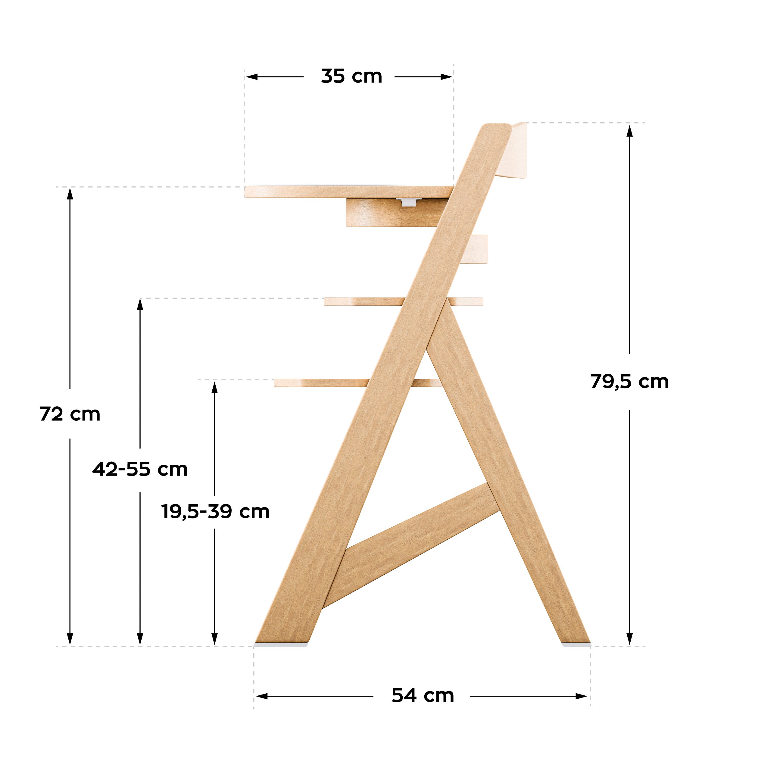 Trona de madera Tulano Morsel 40 Natural
