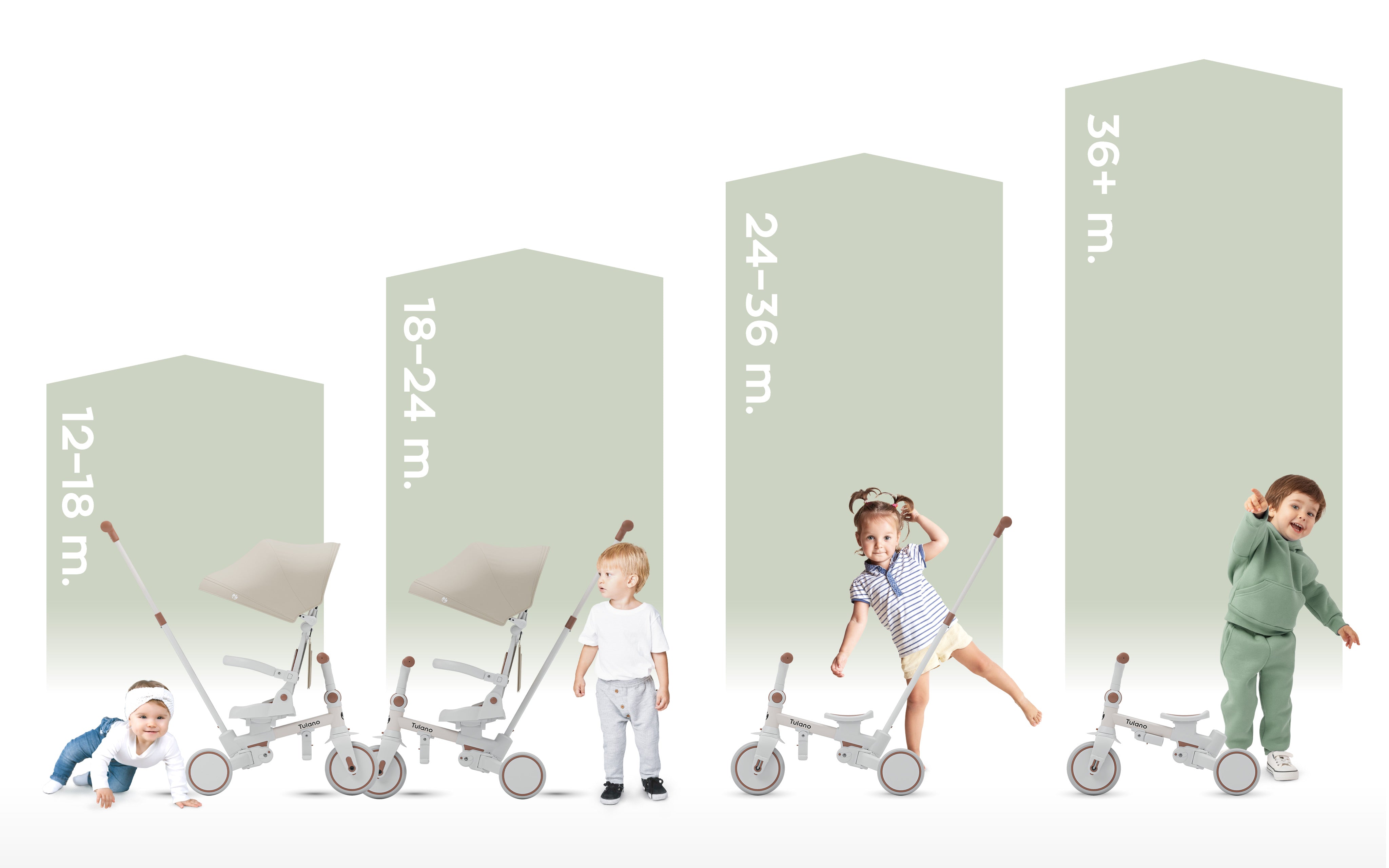 Triciclo Tulano 4 en 1 Noah 35 Beige