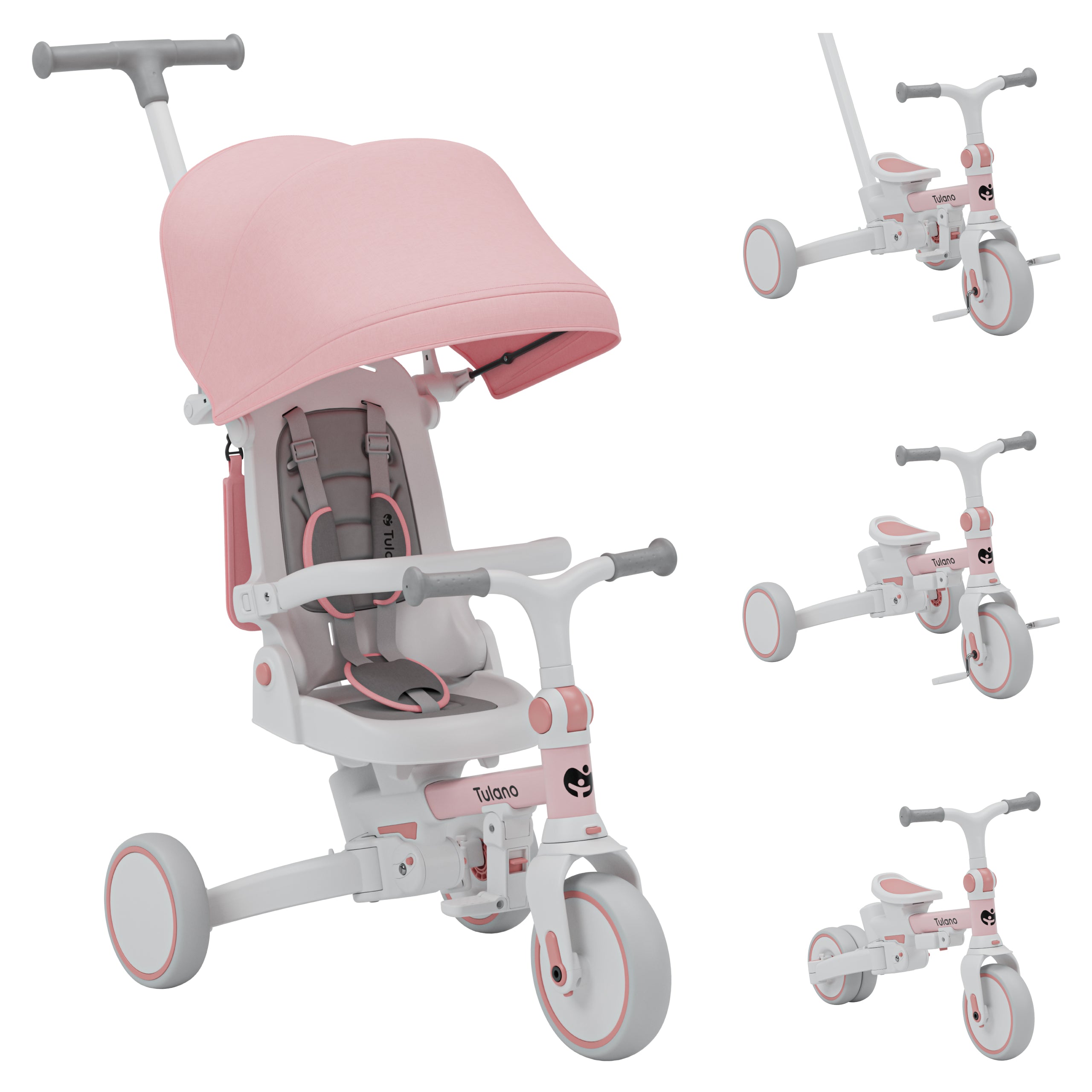 Triciclo Tulano 4 en 1 Noah 35 Rosa