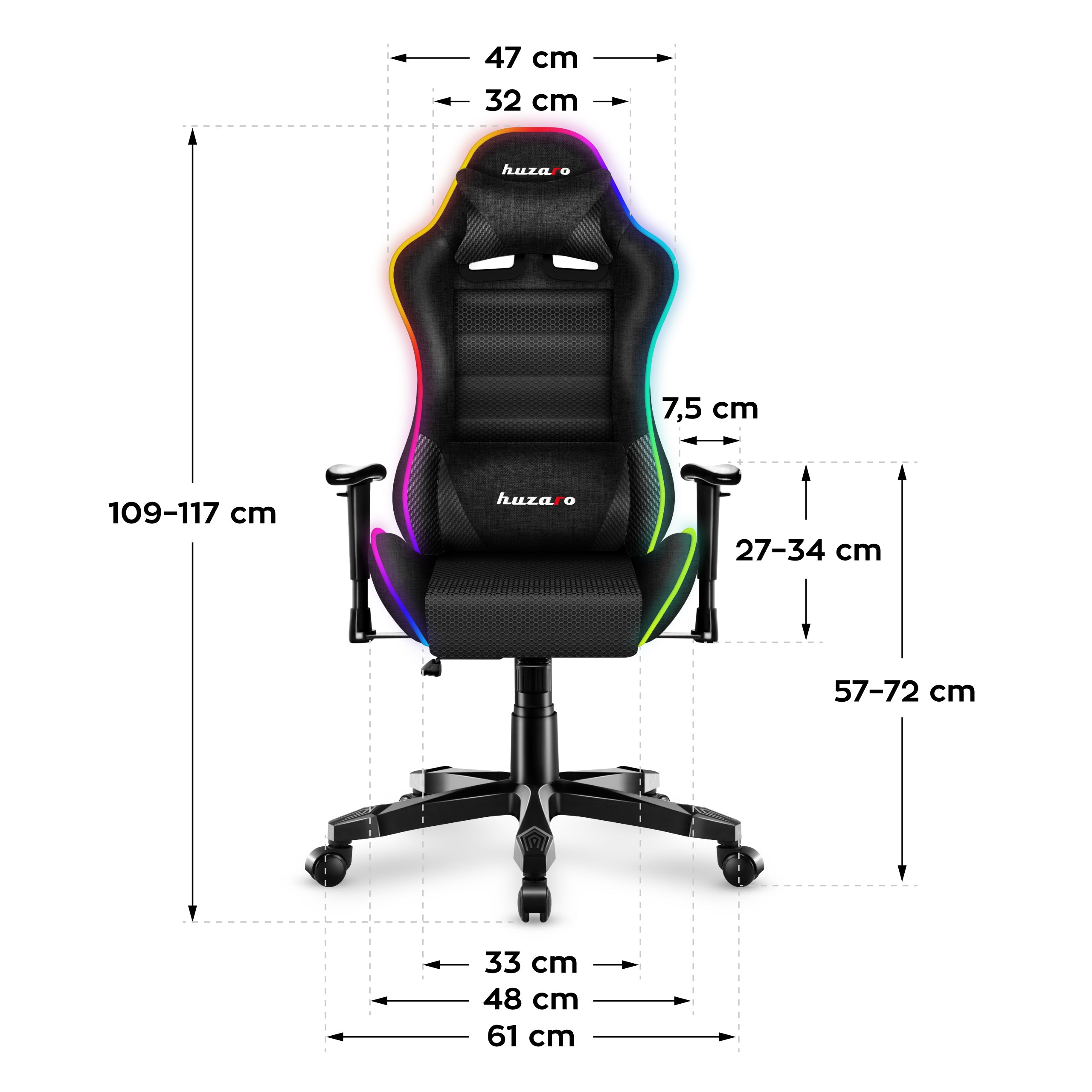 Sillón gaming para niños HUZARO RANGER 6.0 RGB Mesh