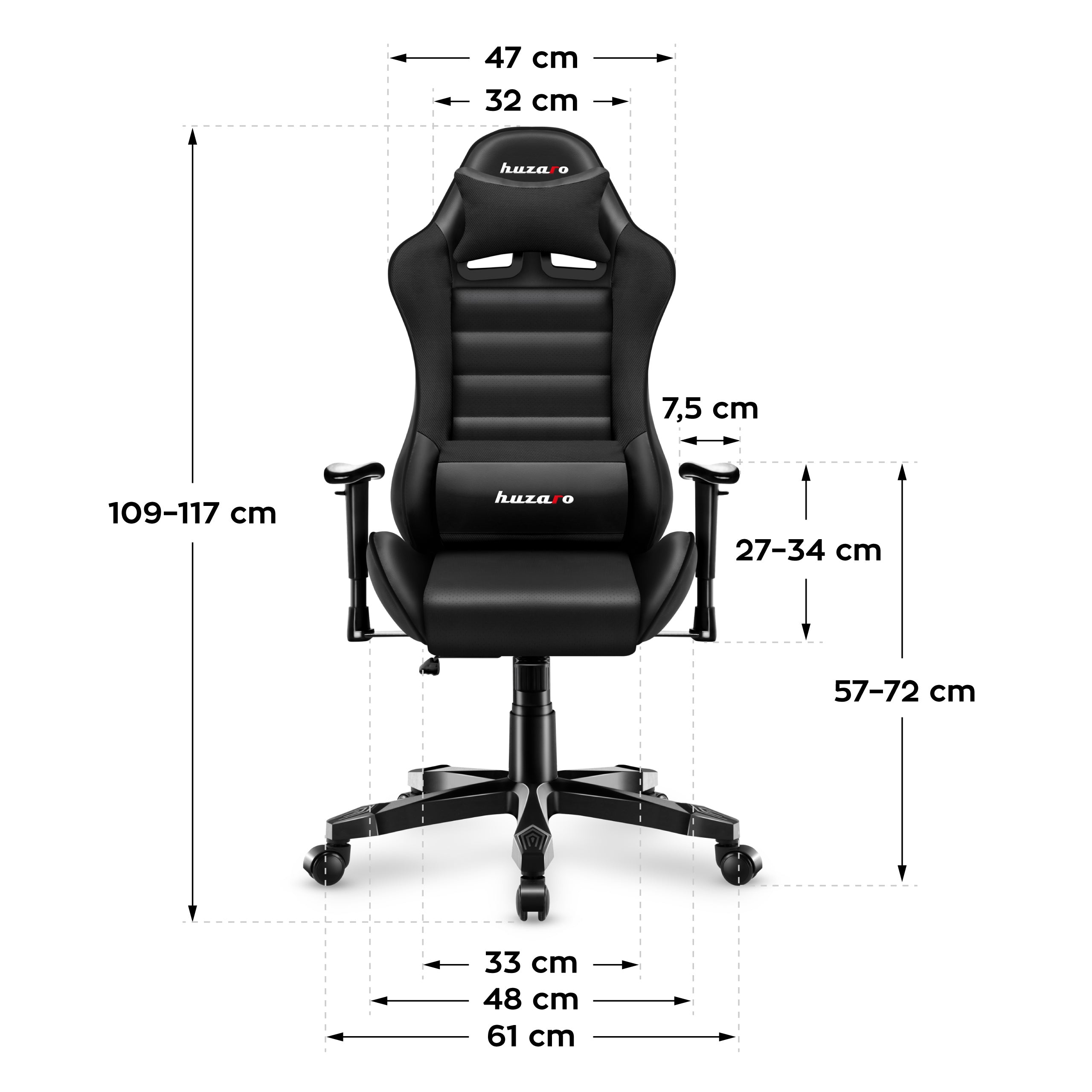 Sillón gaming para niños HUZARO RANGER 6.0 Negro