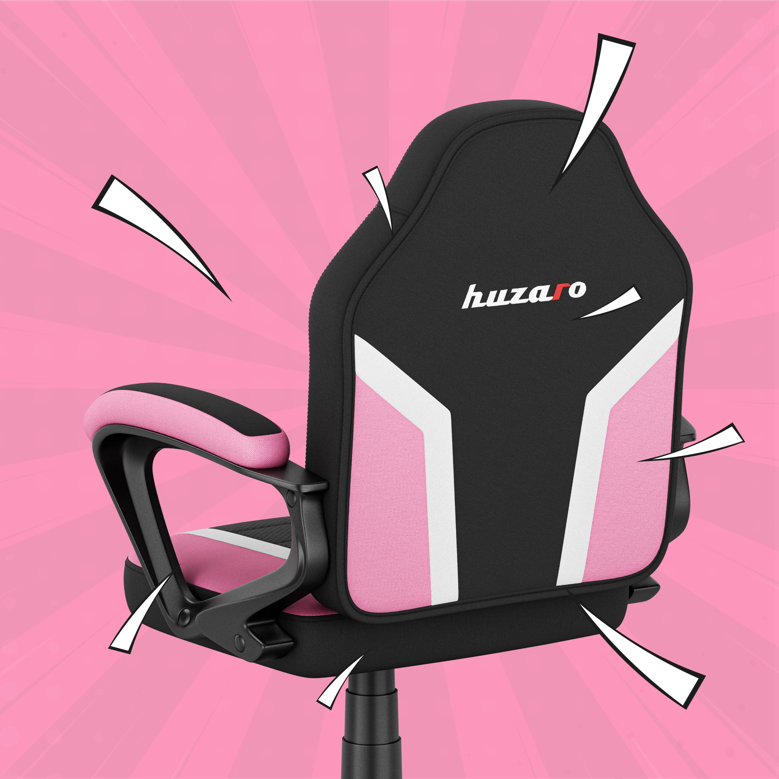 Sillón gaming para niños HUZARO RANGER 1.0 Pink Mesh