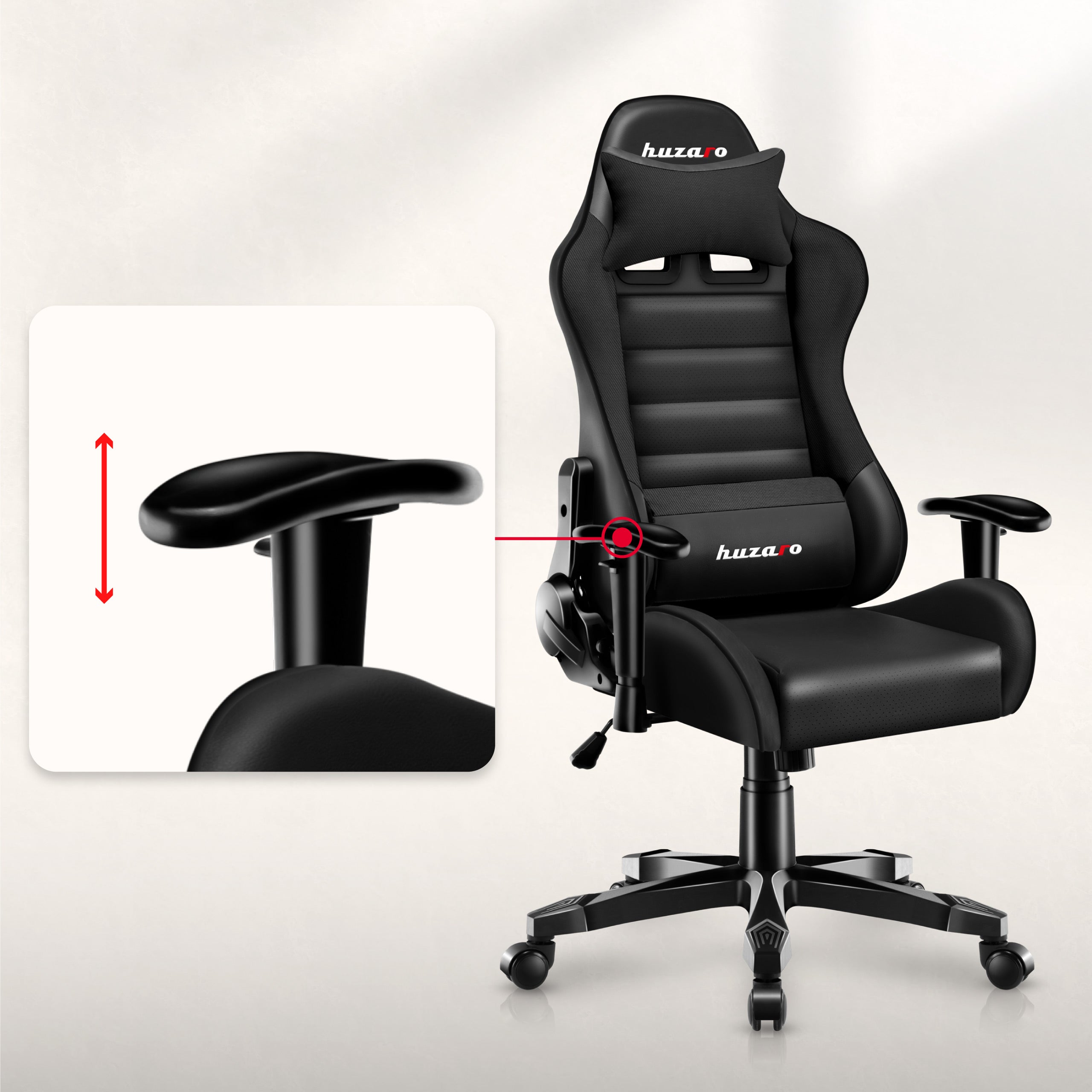Sillón gaming para niños HUZARO RANGER 6.0 Negro