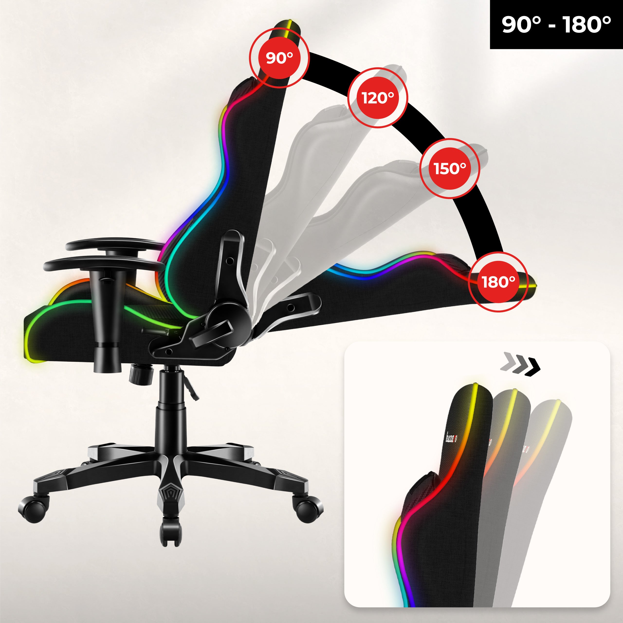 Sillón gaming para niños HUZARO RANGER 6.0 RGB Mesh