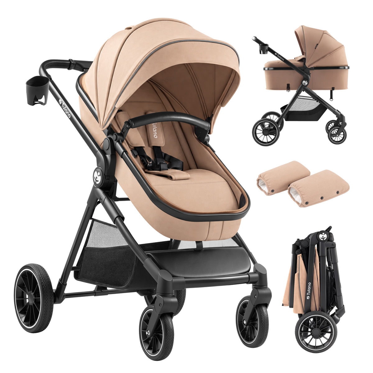 Cochecito para bebés multifuncional 2 en 1 Toledo 35 Taupe