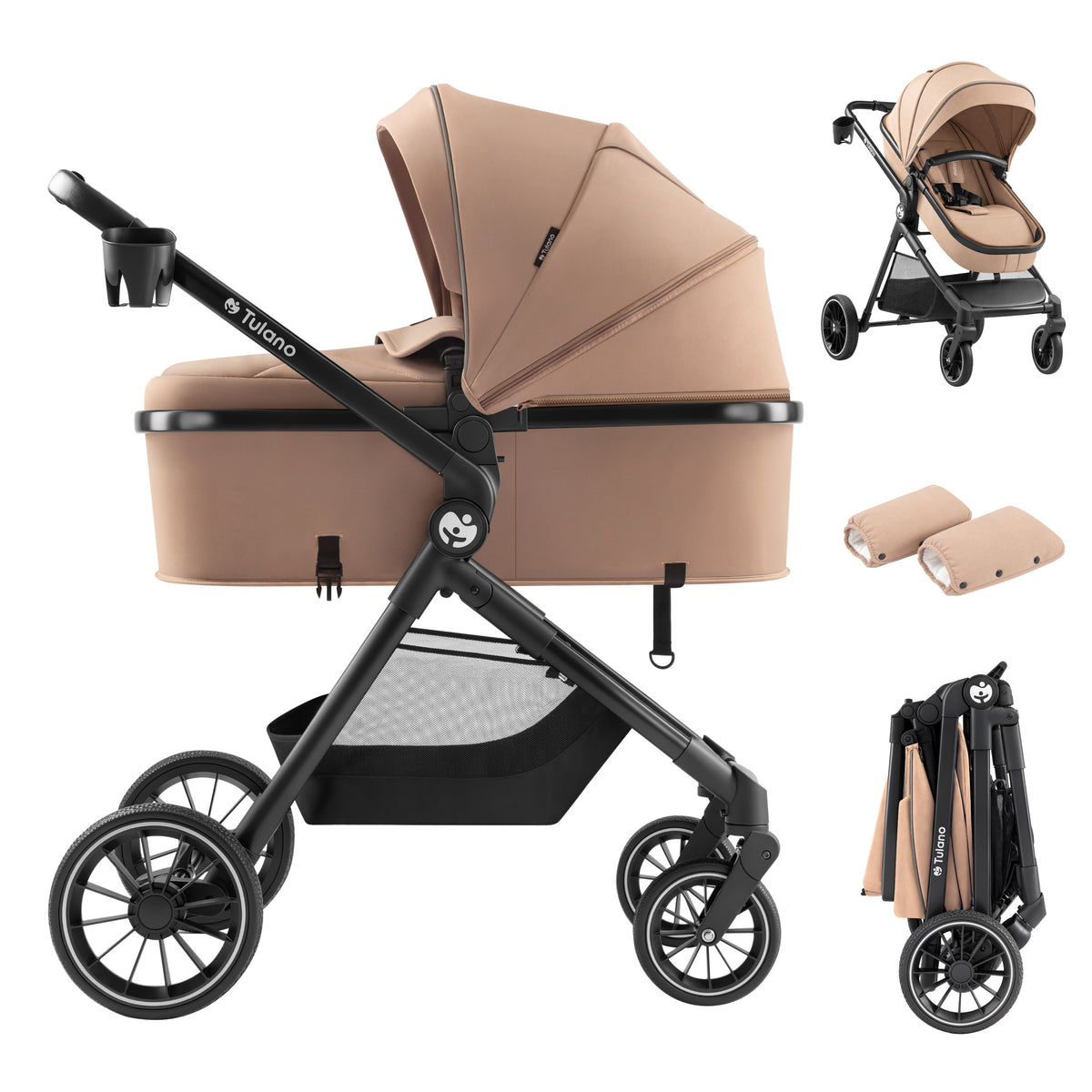 Cochecito para bebés multifuncional 2 en 1 Toledo 35 Taupe