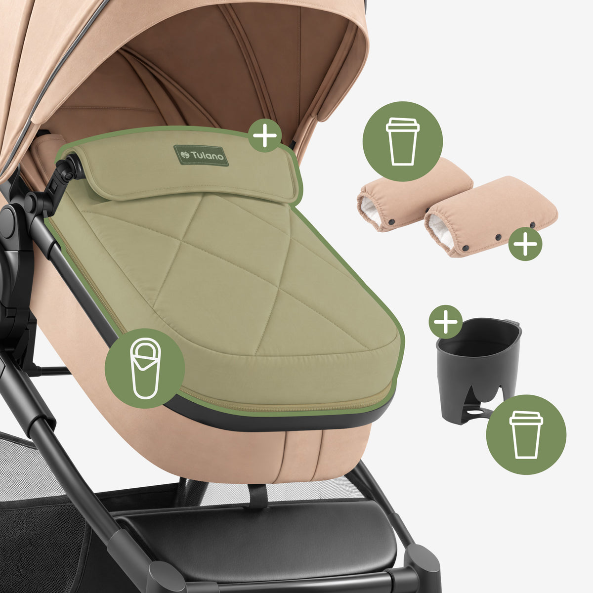 Cochecito para bebés multifuncional 2 en 1 Toledo 35 Taupe