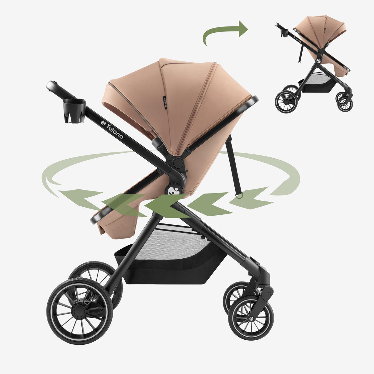Cochecito para bebés multifuncional 2 en 1 Toledo 35 Taupe