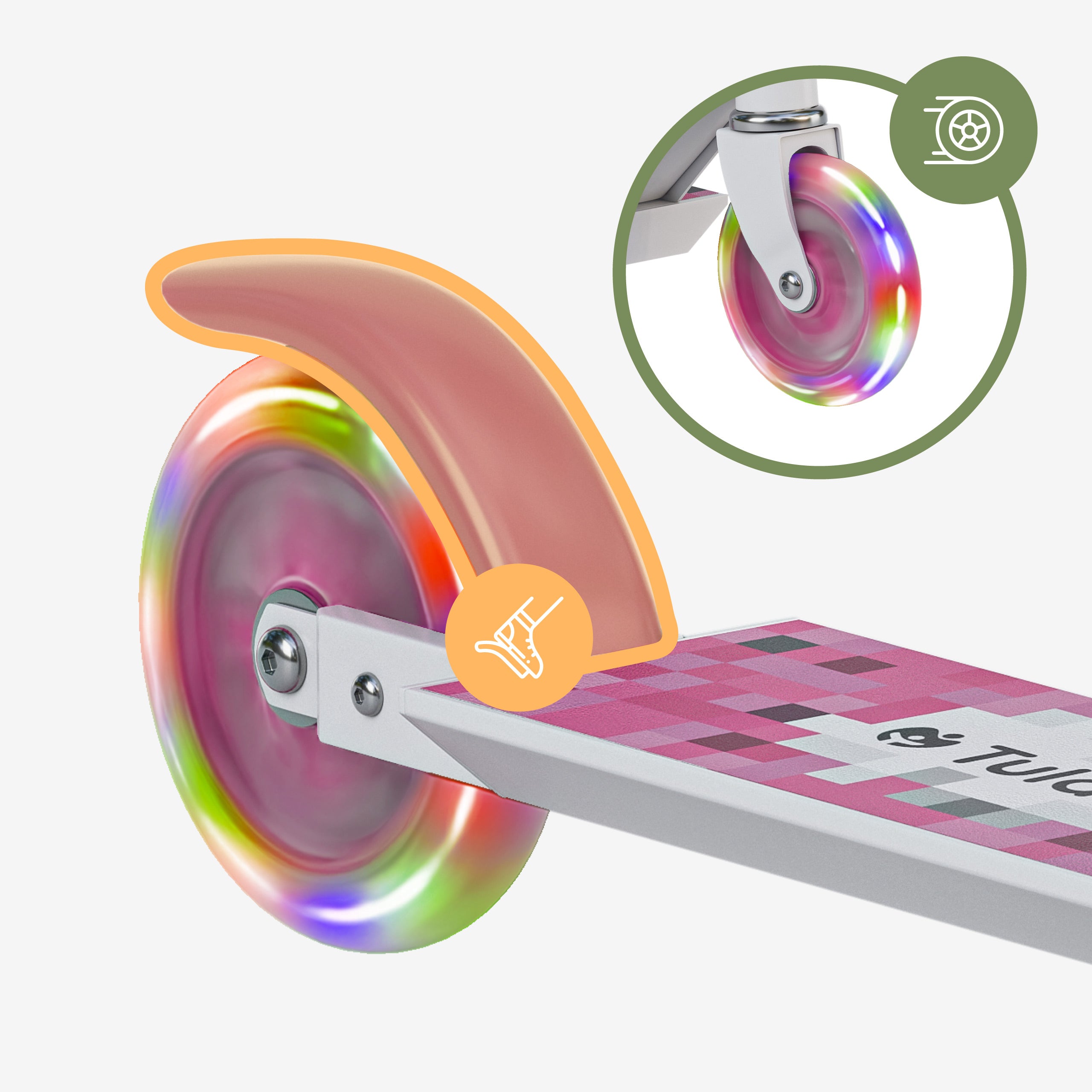 Patinete infantil con ruedas luminosas