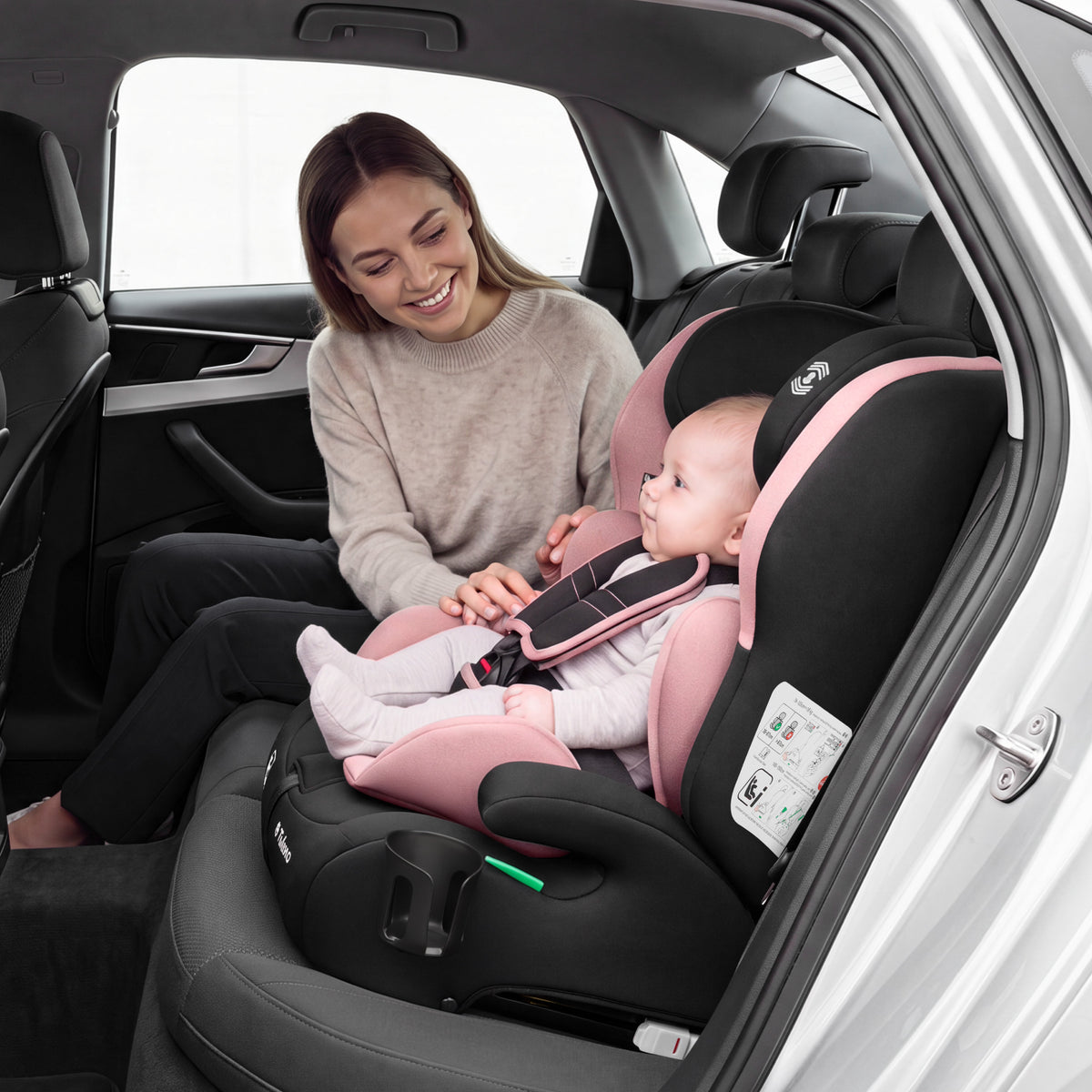 Silla de coche para niños Tulano 76-150 cm Zooma 45 Pink I-Size