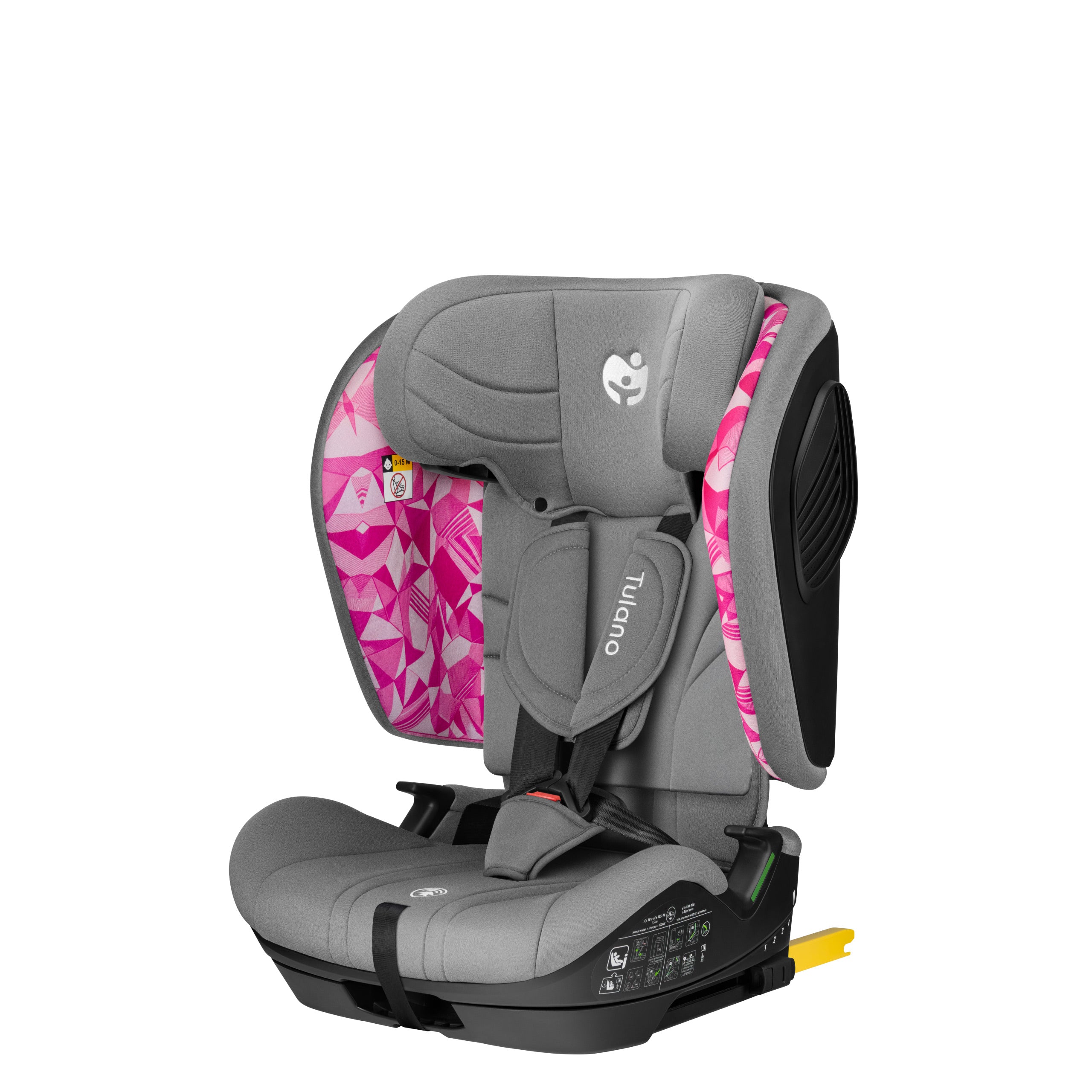 Fotelik samochodowy Tulano 76-105 cm Zooma 55 Grey-Pink