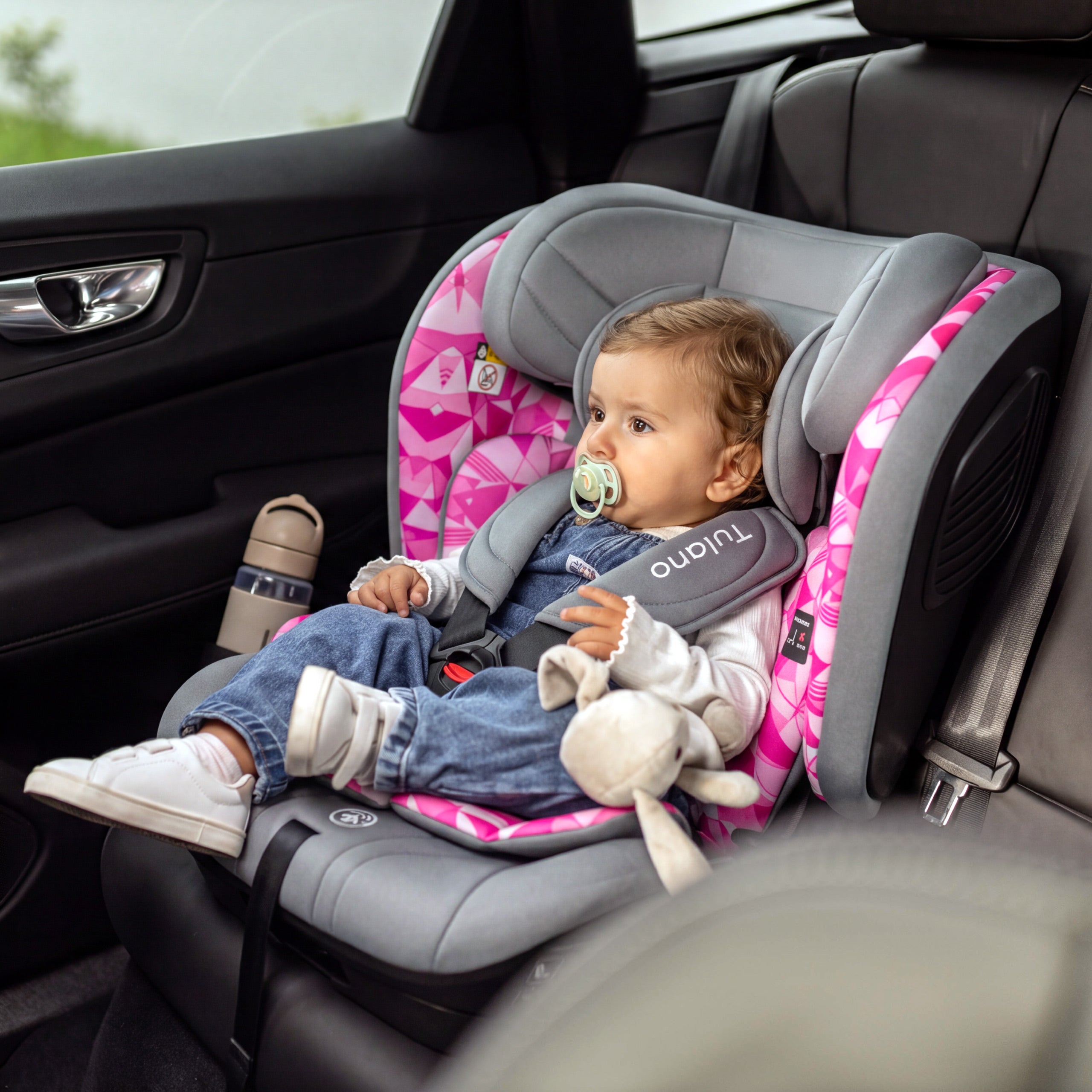 Fotelik samochodowy Tulano 76-105 cm Zooma 55 Grey-Pink